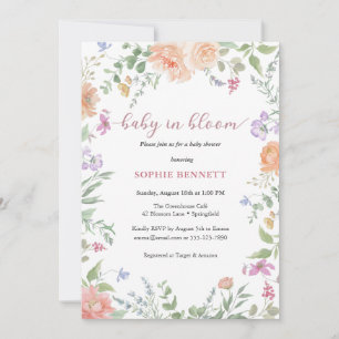 Bebê no Bloom Watercolor Convite para Florença
