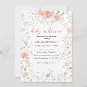 Bebê no Bloom Watercolor Convite para Florença