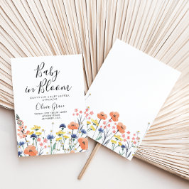 Bebê no Bloom Wildflower chá de fraldas Convite
