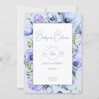 Bebê no Bloom Wildflower Chá de fraldas Convite