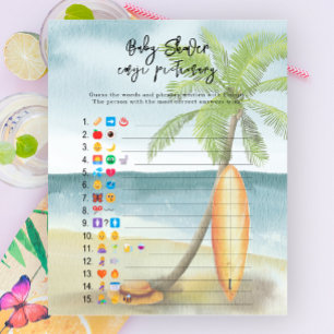 Bebê no conselho - chá de fraldas de jogos Emoji