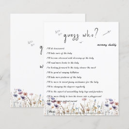 Bebê No Folheto De Chá de fraldas De Flor Selvagem