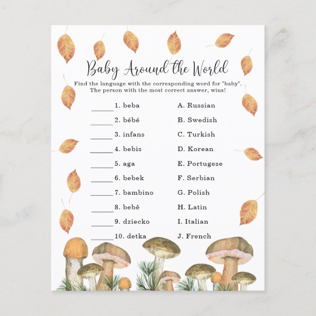 Bebê no mundo - Jogo do Chá de fraldas (Frente)