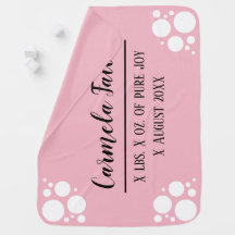 Nome personalizado, data de nascimento, cobertor d