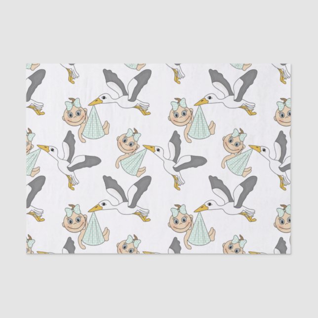 Bebê novo, lenço de papel 10lb, branco (Frente )