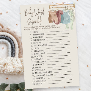 Bebê Palavra Scramble Boho Baby Nursery Game