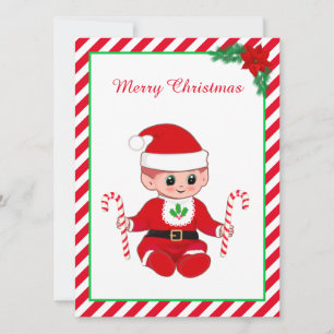 Bebê Papai Noel de Natal Fofo e Bengalas de Natal