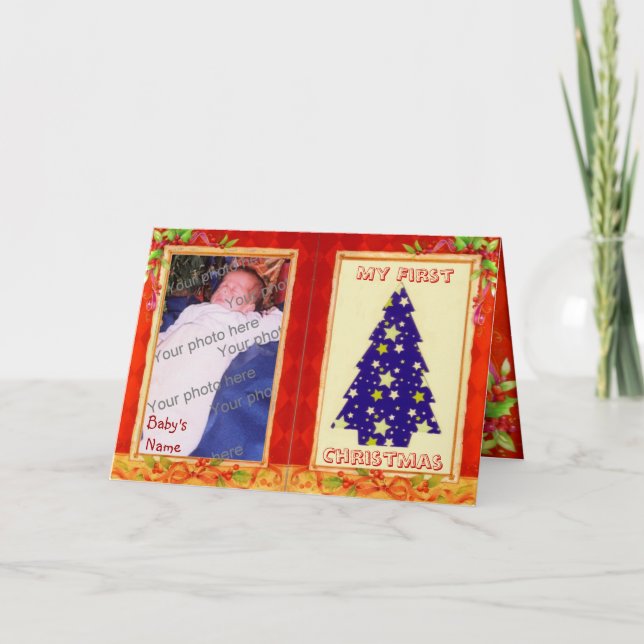 Bebê - Primeiro Cartão de Natal (Frente)