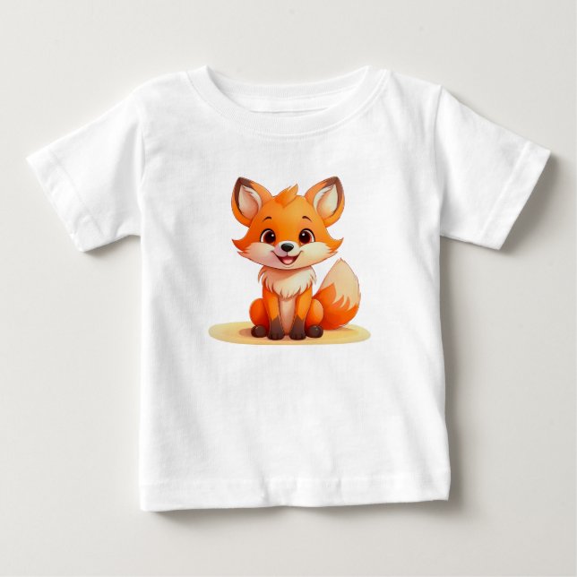 Bebê Raposa Fofa – Design Adorável de Camiseta Inf (Frente)