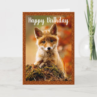 Bebê Red Fox Feliz Aniversário Cartão Saudação