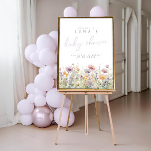 Bebê Roxo Na Poster De Boas-Vindas De Flor Selvage