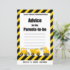 Bebê sob Chá de fraldas de Construção Impresso