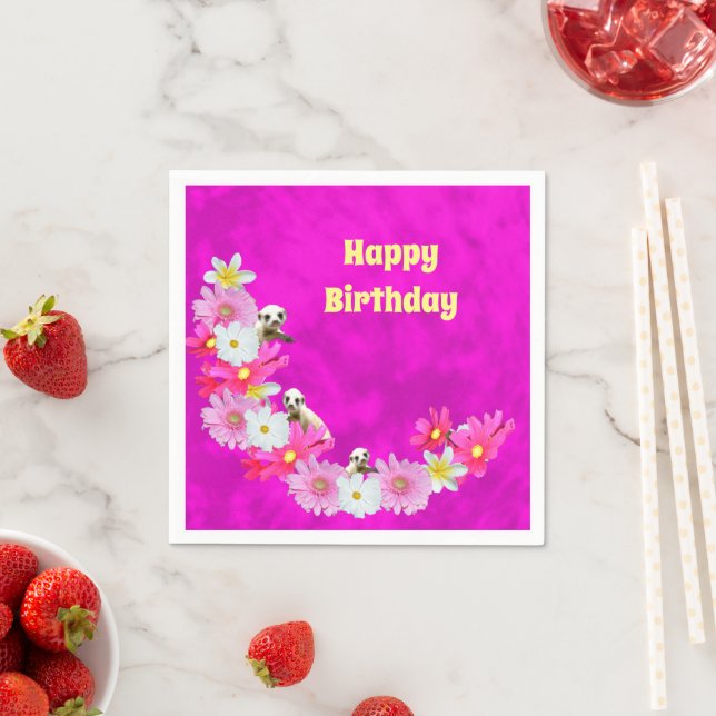 Bebê Suricata e Flores, Guardanapos de Papel de An (Insitu)