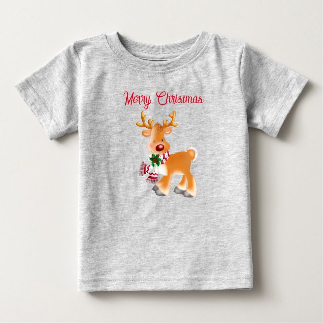 Bebê T-Shirt Holiday Rudolph (Frente)