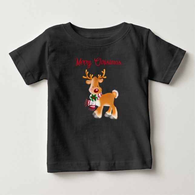 Bebê T-Shirt Holiday Rudolph (Frente)