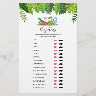 Bebê Traça Dinossauro Jogo de Chá de fraldas