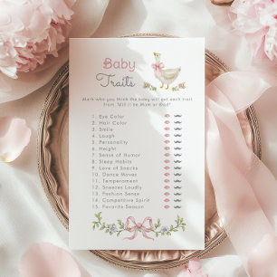 Bebê Traços Rosa Bobo Ganso jogo chá de fraldas