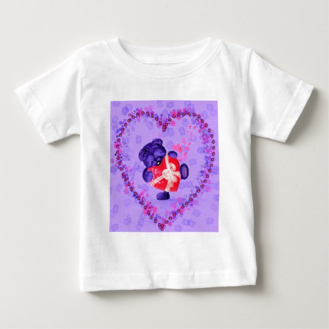 Bebê Urso com T-Shirt Bebê dotado de coração (Frente)