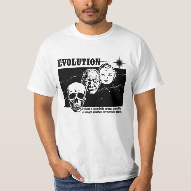 Bebê, velho e crânio Sequência de evolução T-shirt (Frente)
