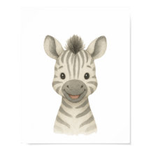 Bebê Zebra Gênero Poster do nurserário Safari neut