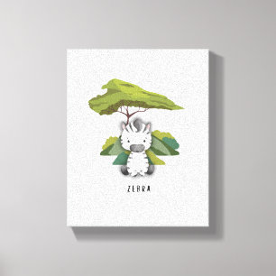 Bebê Zebra Safari Tela Impressão