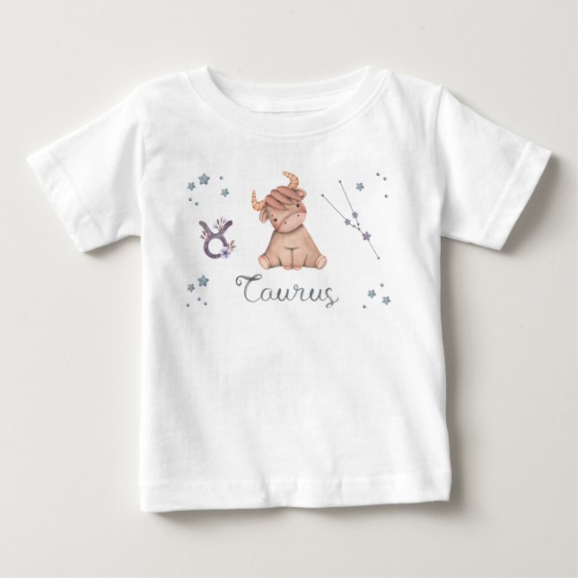 Bebê Zodíaco Touro BodySuit e Camiseta (Frente)