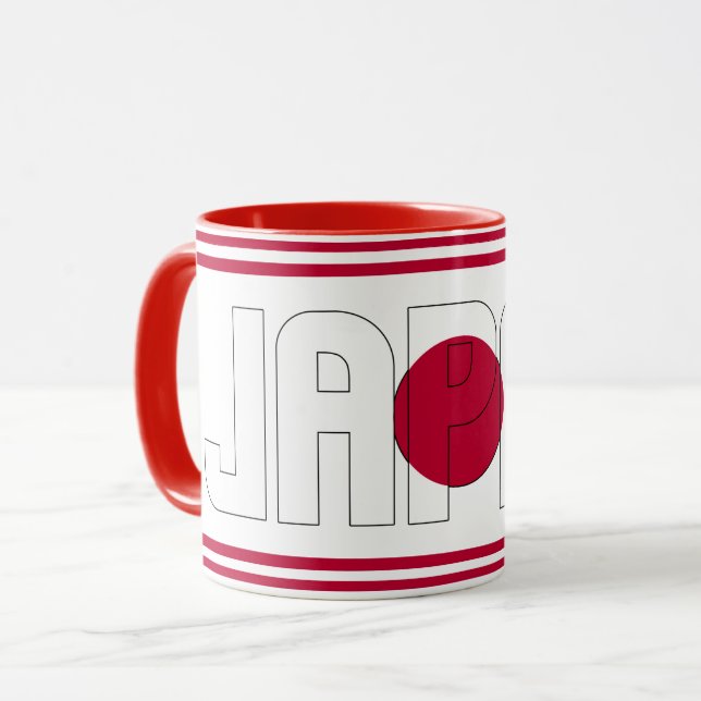"Bebendo com o Japão" Caneca de Café Patriótica (Frente Esquerda)