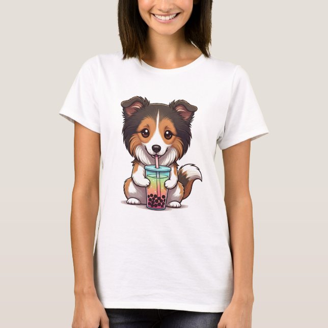 Bebendo de cães Boba T-shirt (Frente)