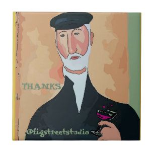 Bebendo De Vinho Azulejo Cerâmico