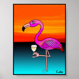 bebendo de vinho legal Flamingo poster