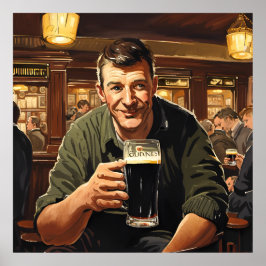 Bebendo stout em Dublin pub Impressão