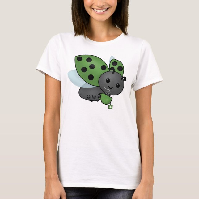 Bebendo Tea Ladybug T-Shirt (Frente)