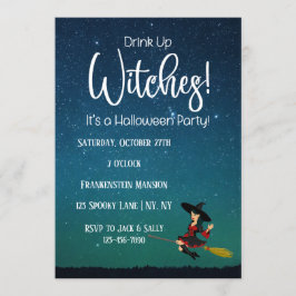 Beber Bruxas Escuras Festa de Halloween Convite