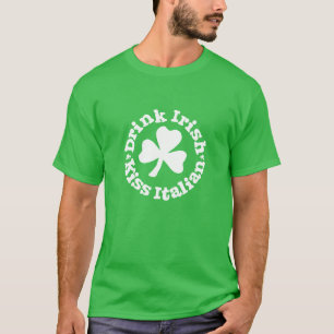 Beber Camiseta Verde Irlandês Kiss Italiano Shamro