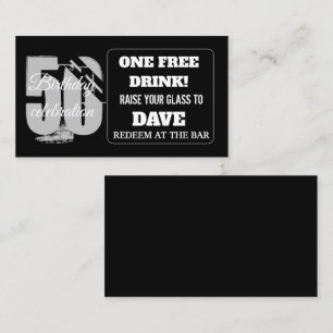 Beber Cartão Personalizado de Token de Bar de Aniv