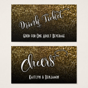 Beber Tíquetes no Brilho Dourado Faux & Black Omb