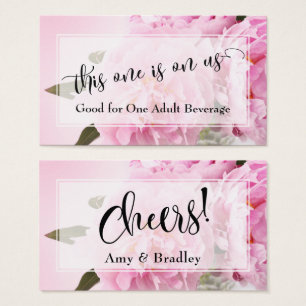 Beber Tíquetes Script e Foto Elegante de Peonies