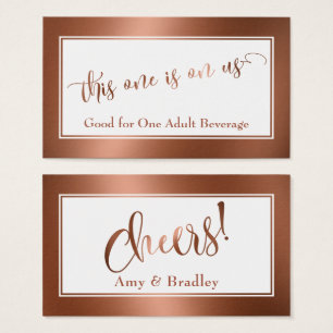 Beber Tíquetes Script Elegante com Folha de Cobr