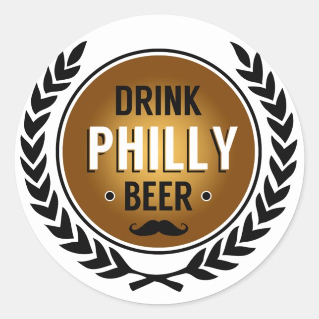 Beber um adesivo Philly Beer Round (Frente)