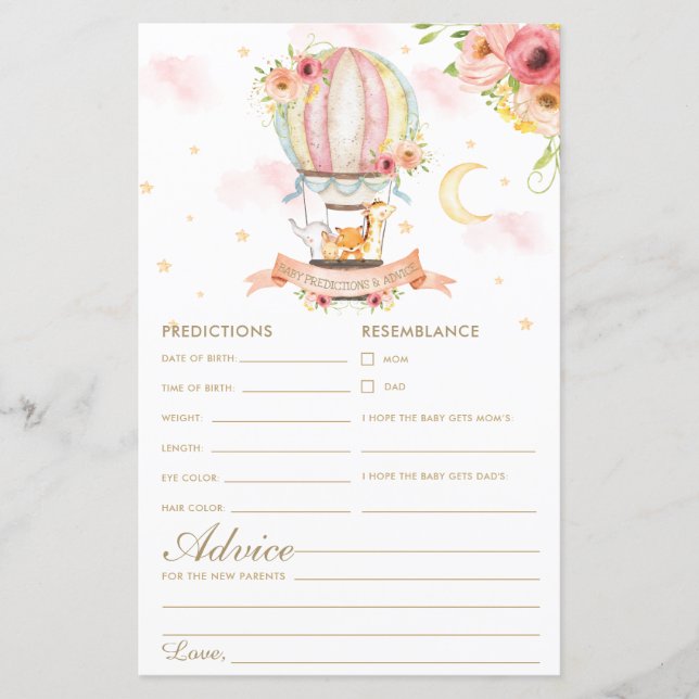 Bebês Animais de Balão de Ar Quente Predições e Co (Frente)