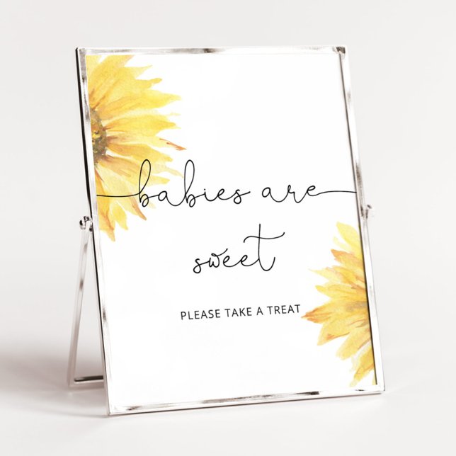 Bebês de girassol de aquarela são Poster doce (Criador carregado)