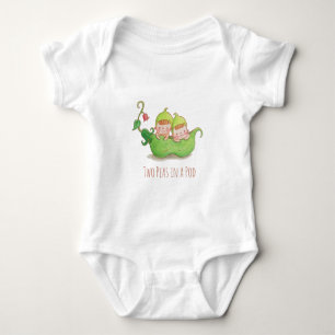 Bebês Fofos Ervilhas Gêmeas em um Vagem Camiseta d