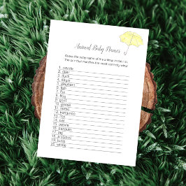 Bebês Nome Bebê Sprinkle Cartão de Jogo de Chá