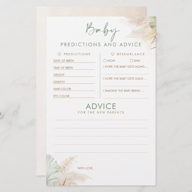 Bebês Predicações e Jogo de Chá de fraldas de Acon (Frente/Verso)