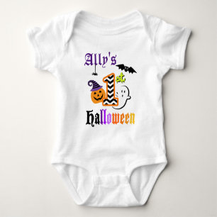 Bebês Primeira Camisa de Halloween w Chevron