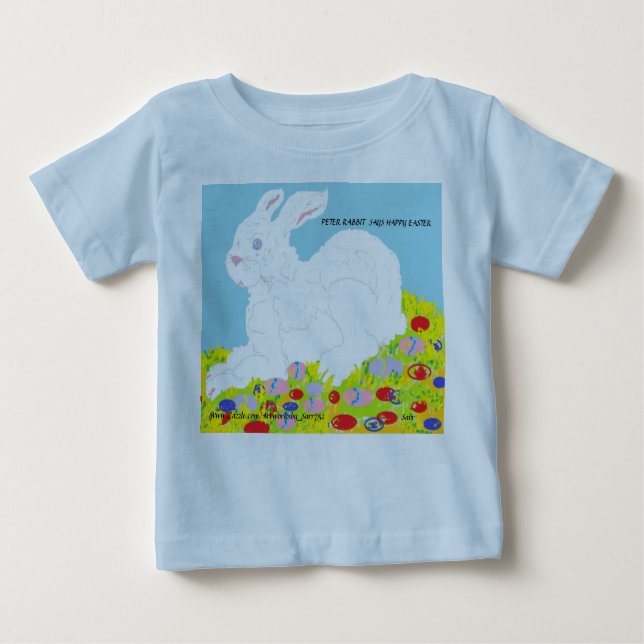 Bebês T-Shirt Peter Rabbit diz Felz pascoa (Frente)