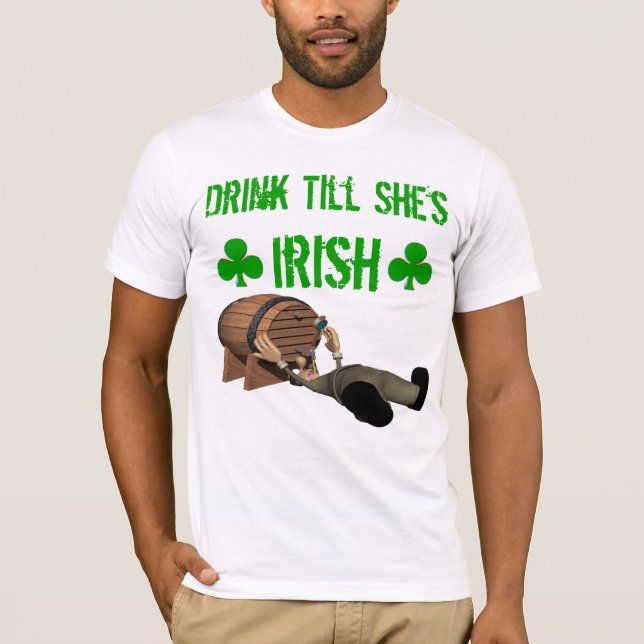 Bebida até que for t-shirt irlandês (Frente)