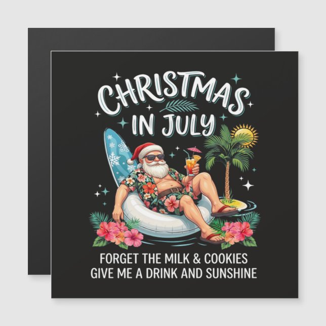 Bebida de Férias de Natal em Julho do Papai Noel (Frente/Verso)