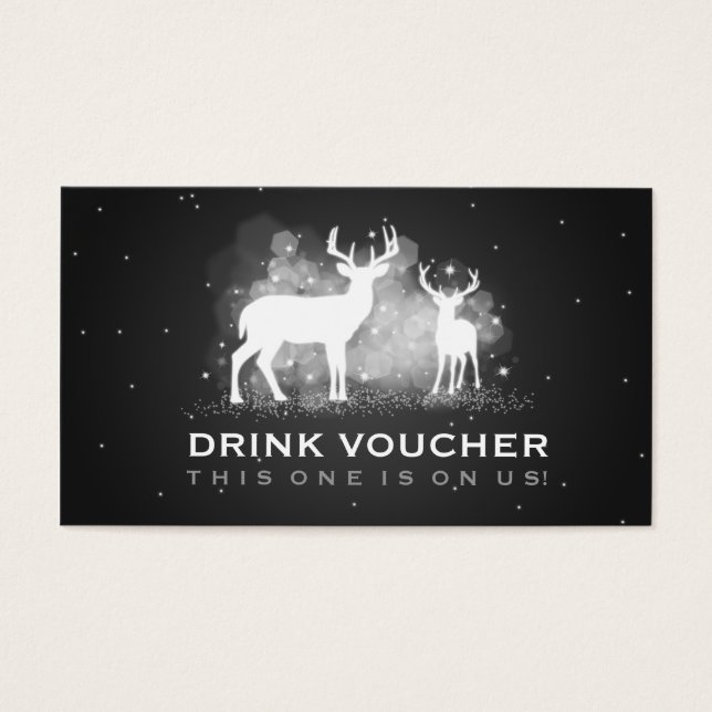 Bebida Elegante Voucher Winter Deer Sparkle Black (Frente)