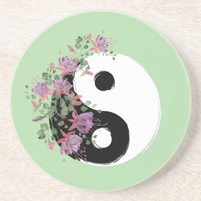 Bebida Yin Yang Porta-copos de Arenito (Frente)